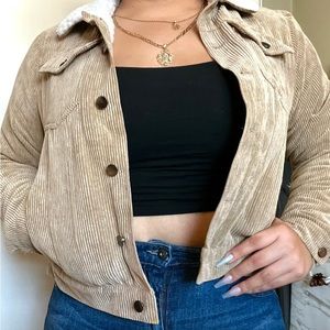 Corduroy sherpa jacket